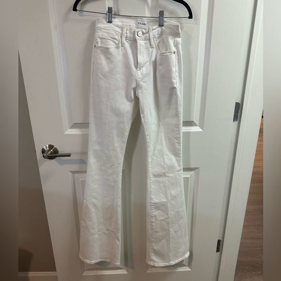 Frame Denim Le High Flare in White - Picture 1 of 6